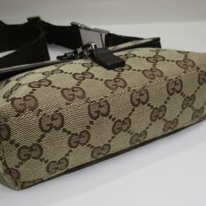 Gucci Body bag mono canvas with brown leather.